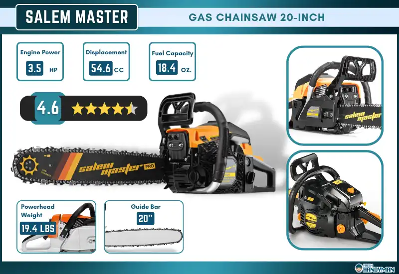 SALEM MASTER Gas Chainsaw 20-Inch