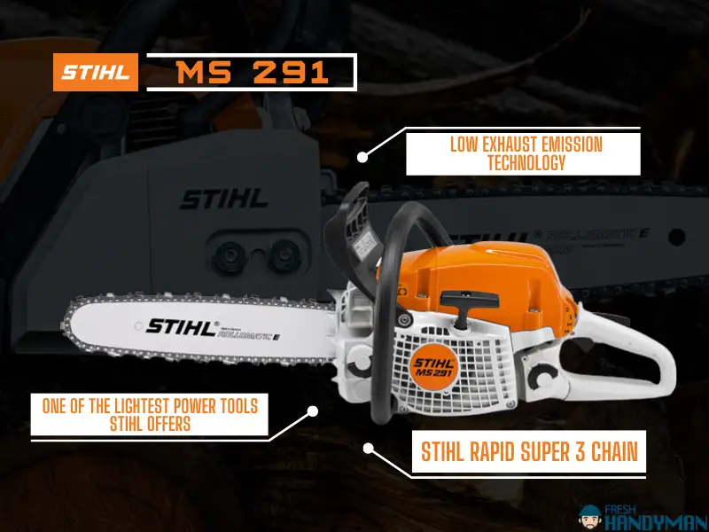 MS 291 Fuel Economy, Weight, Power, Chain, Emission