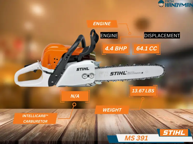 Stihl 391 Weight, Power, IntelliCarb Carburetor