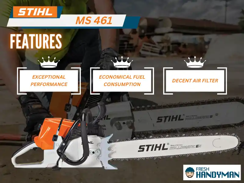 features stihl 461 chainsaws