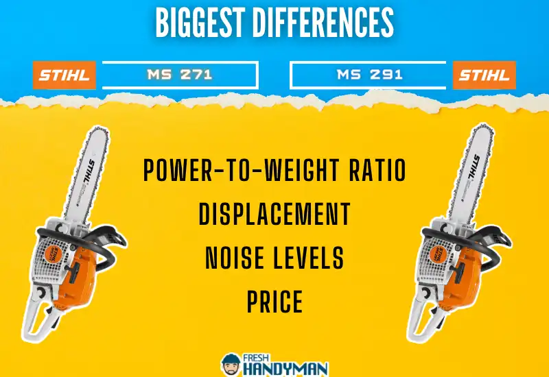 difference point between stihl 271 vs 291
