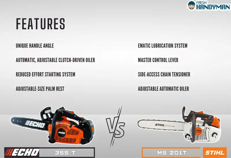Echo 355T VS Stihl MS 201 T_ Features