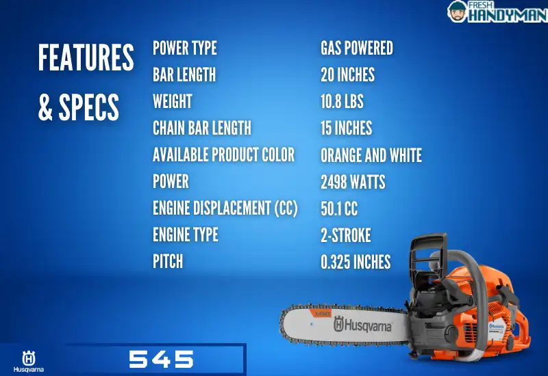 Features & Specifications of Husqvarna 445 Chainsaw
