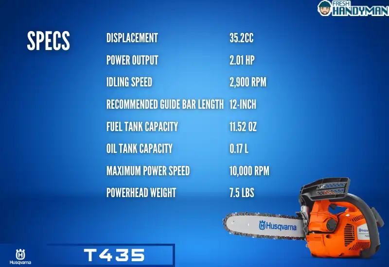 Specifications Of Husqvarna T435