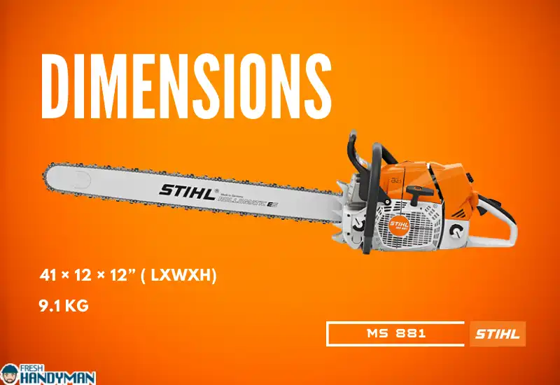 Stihl ms 881- Dimensions