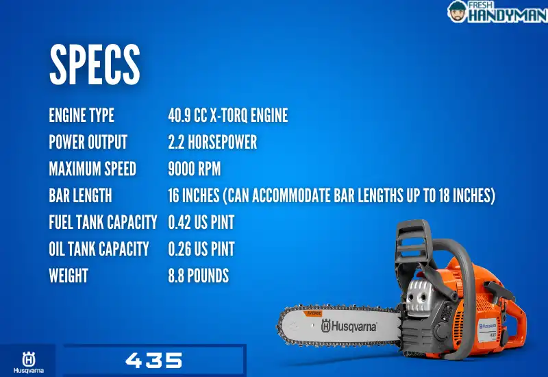 husqvarna 435 specifications 