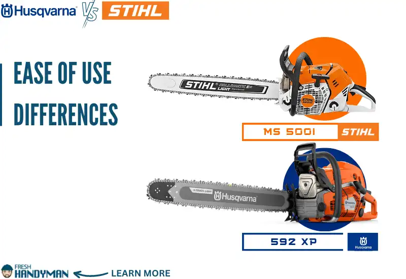 Ease of Use Differences Between the Husqvarna 592 XP and Stihl MS500i