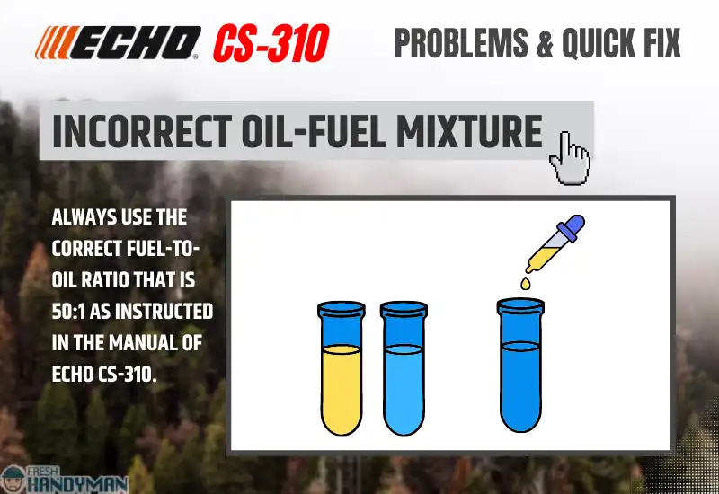 Incorrect oil-fuel mixture