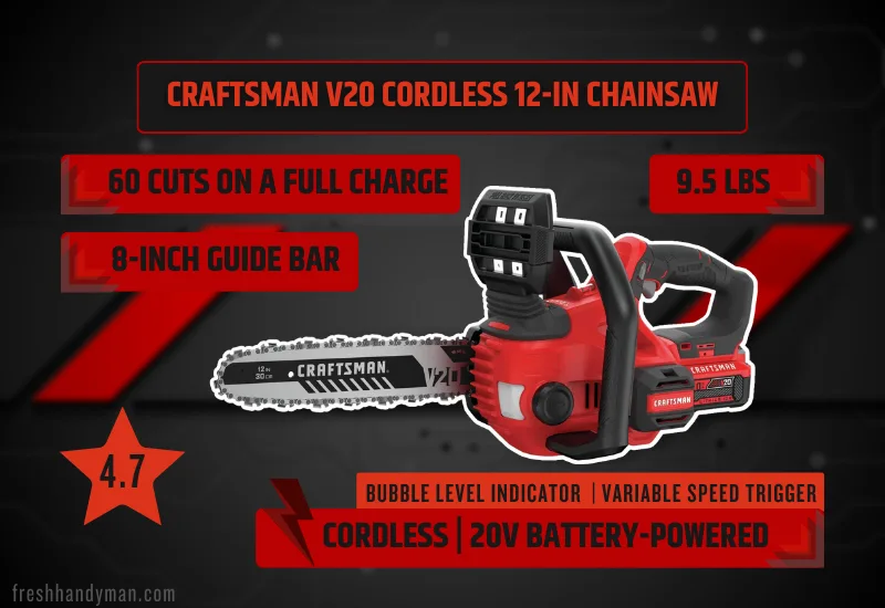 craftsman v20 cordless chainsaw